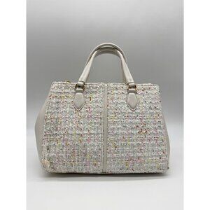 On 34th Robbinn tweed medium women's satchel crossbody bag - White Multi
